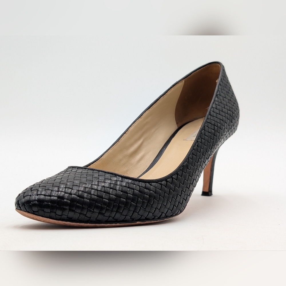 Cole Haan Grand.OS Women's Size 8B Woven Genuine Black Leather Heels Closed Toe - Picture 5 of 17